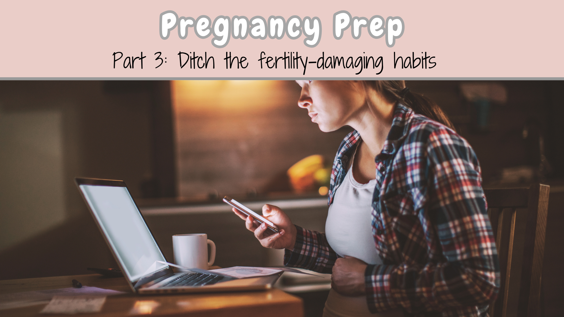 A woman working on her laptop late into the night